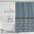 thumbnail image 3 of Boho Blue Flower Shower Curtain, Waterproof Shower Curtains for Bathroom, Abstract Bohemia Pesley Floral Washable Fabric Bathtub Curtain Set Bath Decor with 12 Hooks Long 72"x84", 3 of 8