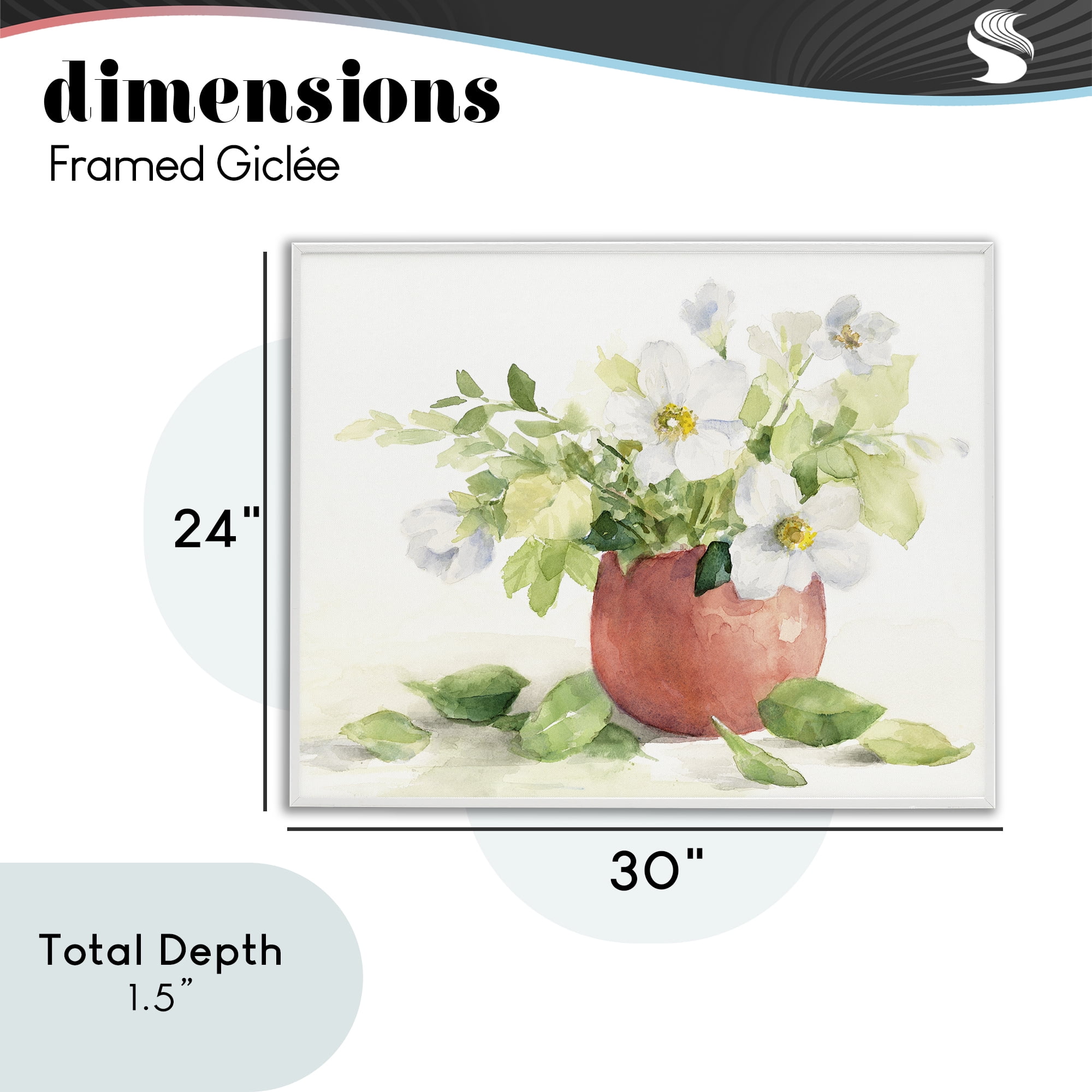 Stupell Industries White Anemones in Copper Vase White Framed Giclee Art, design by Lanie Loreth