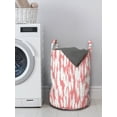 thumbnail image 3 of Abstract Laundry Bag, Hipster Style Inspirations Brush Stroke Stripes Watercolor Paint Smears Vintage, Basket with Handles Drawstring Closure for Laundromats, 13" x 19", Coral White, by Ambesonne, 3 of 4