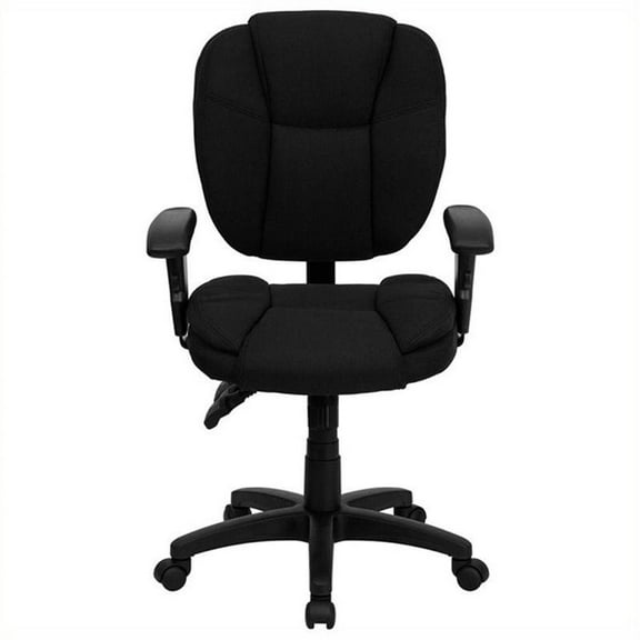 Kingfisher Lane Mid-Back Fabric Ergonomic Task Office Chair in Black