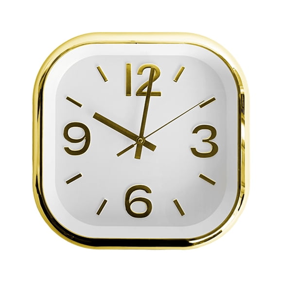 Reloj Análogo de Pared Cuadrado Rm Regalomex Plástico dorado