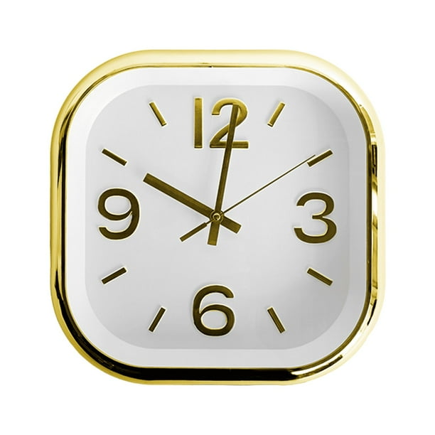 Reloj Análogo de Pared Cuadrado Rm Regalomex Plástico dorado