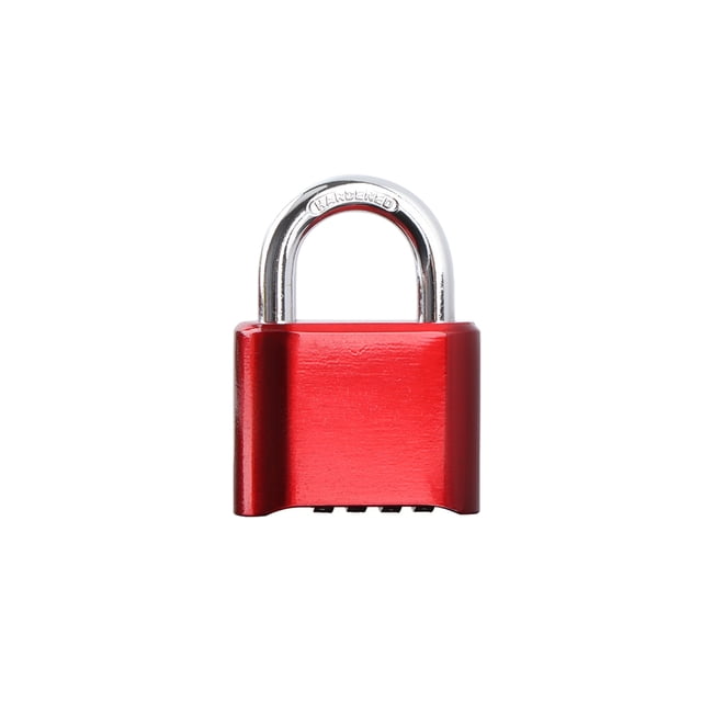Youkk Coded Lock Replacement Anti-lost Waterproof Anti-rust 4 Digit Password Portable Cabinet Gate Padlock Locking Tool Short Red