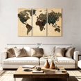 thumbnail image 2 of Elephant Stock Unique World Map Wall Art - Horizontal Multi Panel Canvas - Living Room Wall Decor - Map Multi Panel - Brown And Green Decor - 74" x 48", 2 of 4