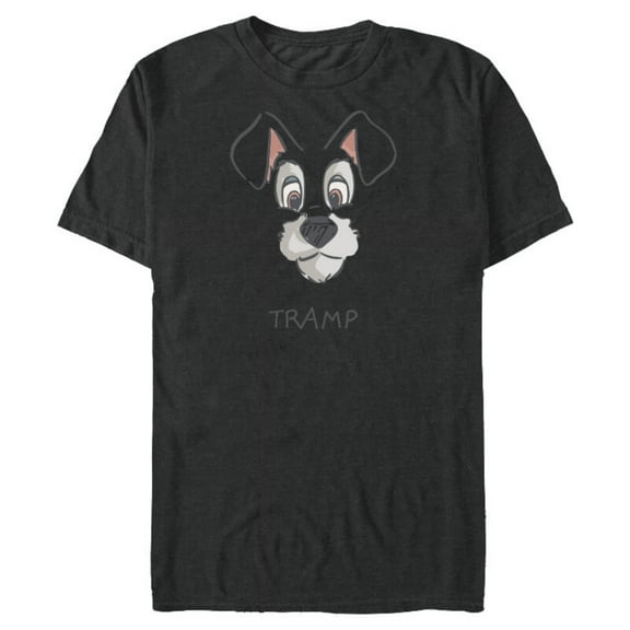 Disney Tramp Drawing Lady and the Tramp Costume - Short Sleeve Blended T-Shirt for Adults -Customized-Graphite Snow Heather