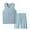 Blue, variant on GERsome Mens 2 Piece Outfits Sleeveless V Neck Tank Tops and Shorts Sets Summer Workout Gym Loungewear L-4XL