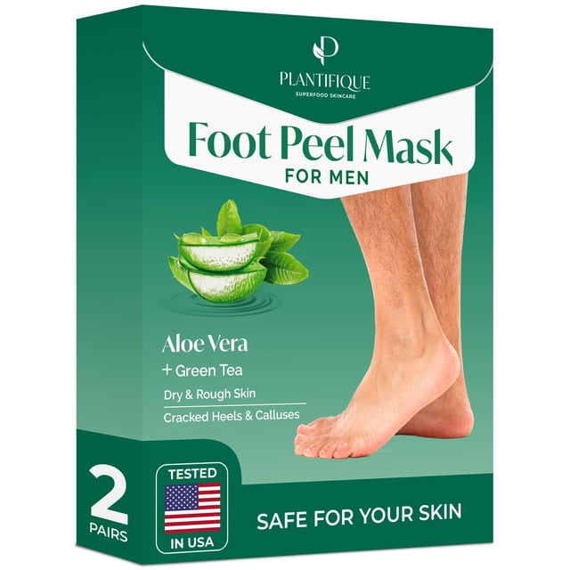 Mascarilla exfoliante de pies PLANTIFIQUE, paquete de 2 para hombres y mujeres