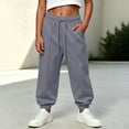 thumbnail image 2 of Wilark Girls Sweatpants with Pockets Size 10, Casual Drawstring Elastic Waist Fashion Running Baggy Joggers for Kids Gray, 2 of 9