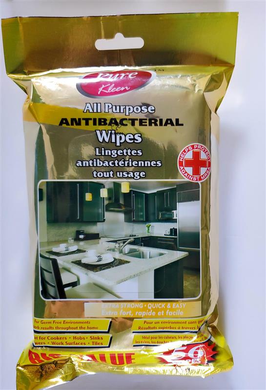 T31540 PURE KLEEN ALCOHOL WIPES/LINGETTES 6X7INCH 80 ALCOHOL (56 pcs