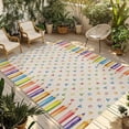 thumbnail image 2 of Outdoor Rug 3x5 ft Colored Pencils Outdoor Large Area Rug Non Slip Rubber Childlike Building Blocks Linen Front Door Mat RV Rug Carpet Patio Outdoor Rugs for Backyard Balcony Deck Porch Indoor, 2 of 9