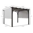 thumbnail image 3 of Outsunny 10' x 10' Patio Pergola with Adjustable Sliding Canopy, Heavy-Duty Steel Frame Gazebo for Backyard, Garden, and Dining Area, UV-Resistant White Sun Shade Shelter, 3 of 8