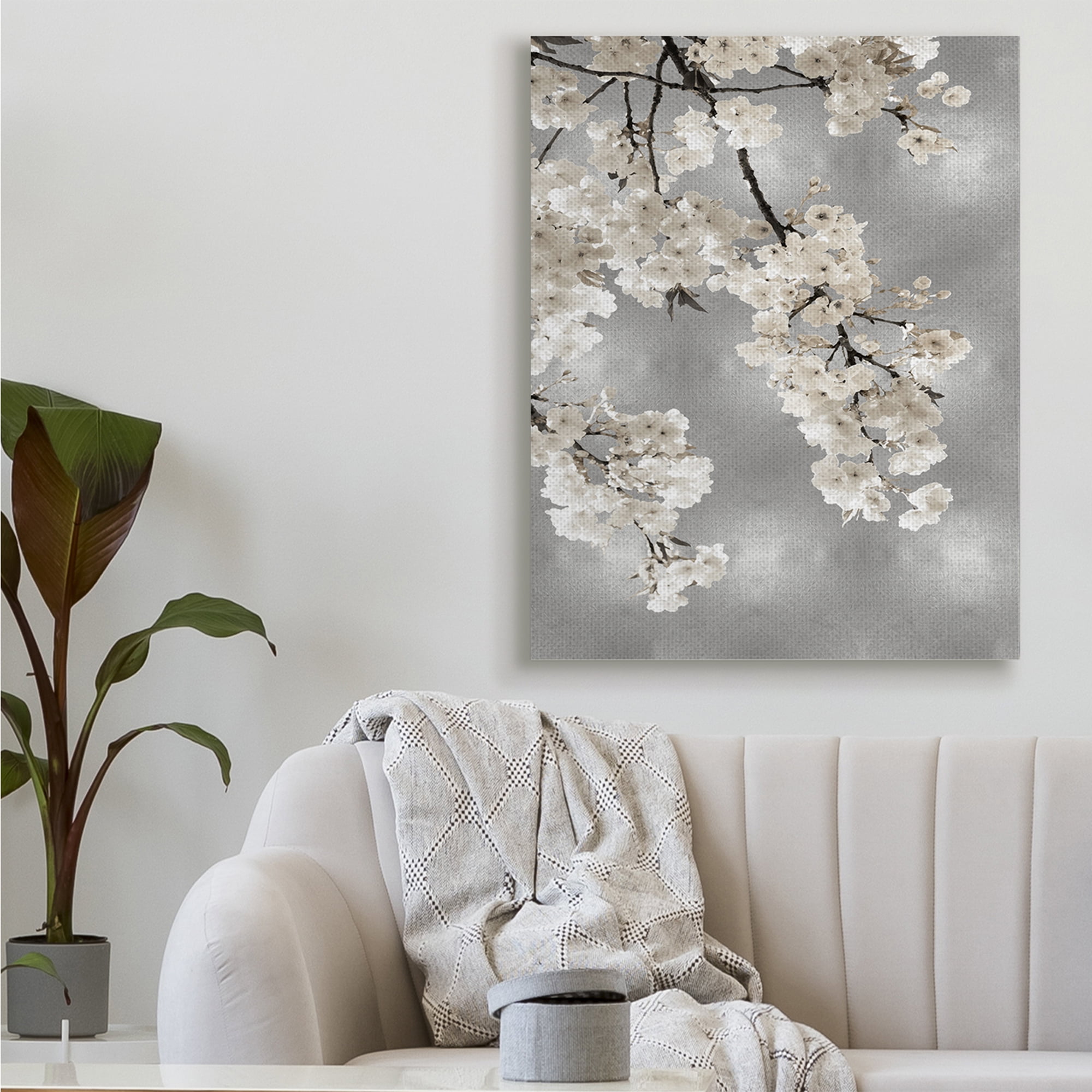Stupell Industries Spring Blossoms White Flowers Tree Branch,36 x 48,Designed by Kate Bennett