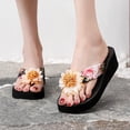 thumbnail image 5 of RotHome Women's Platform Flip Flops Floral Flower Sandals Comfortable Wedge Thong Sandals Summer Beach Shoes With Thick Sole Casual Fashion Footwear, 5 of 9