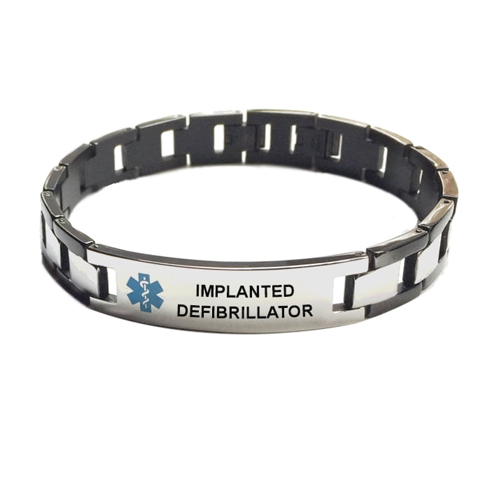 Implanted defibrillator id bracelet deals