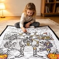 thumbnail image 5 of 140x100cm Halloween DIY Coloring Throw Blanket For Adults Washable Bed Cover With 100ml Marker Pens Black Tone, 5 of 6