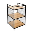 thumbnail image 6 of 3-Layer Printer Stand Storage Shelf 44lbs Wood Metal for Home Office, 6 of 13