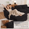 thumbnail image 5 of Muumblus Modular Sectional Cloud Couch with Ottoman, Oversized L-Shaped Corduroy Sofa for Living Room, Black, 5 of 10