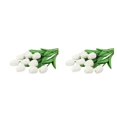 thumbnail image 4 of Monstrate 10X Artificial PU simulación flores falsas ramo flores boda interior jardín fiesta jarrón accesorios decoración blanco Blanco 2Conjunto, 4 of 6