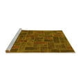 thumbnail image 2 of Ahgly Company Machine Washable Indoor Rectangle Patchwork Yellow Transitional Area Rugs, 6' x 9', 2 of 4