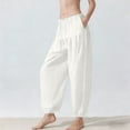 thumbnail image 5 of CHUMUD Womens Harem Pants Wide Leg Barrel Casual Loose Joggers Drawstring Elastic Waist Pants with Pockets Summer Fits, 5 of 7