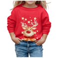 thumbnail image 1 of PMVFHDE Liquidation Chandails en Molleton Mignons pour Filles Automne et Hiver Imprimé de Noël Col Rond Manches Longues Décontracté Sans Capuche Sweat Vintage, Rouge, 13-14 Ans, 1 of 4