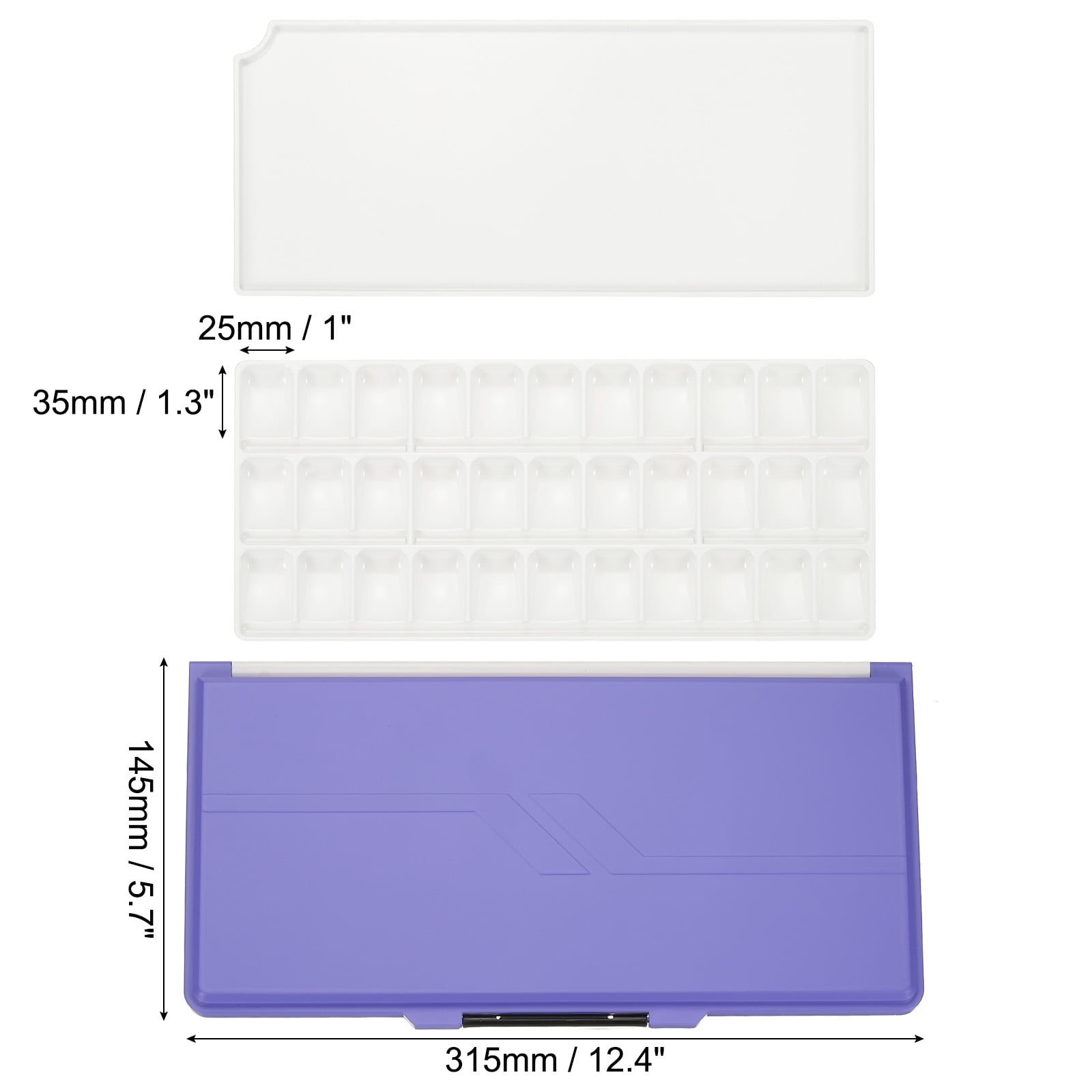 Uxcell 33 Wells Paint Storage Box Airtight Folding Detachable with Extra Area Painting Palette