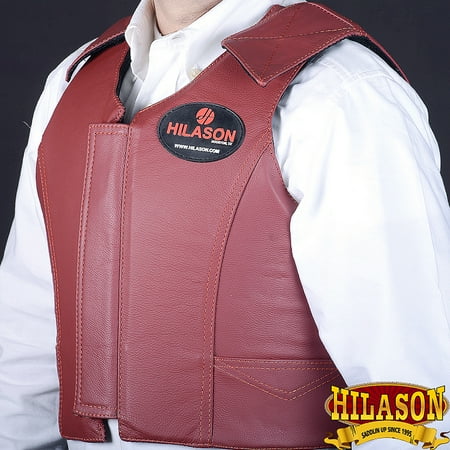 - XLARGE HILASON LEATHER BAREBACK PRO RODEO HORSE RIDING PROTECTIVE VEST