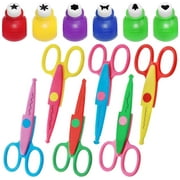 Setof12, Craft Punch and Creative Scissors, findTop Scrapbooking Edging Scissors Paper Punch Set for Crafts,