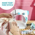 thumbnail image 4 of Virtu 122 PC Mini Portable Sewing Machine for Beginner, Kids Sewing Machine and Adults Craft Supplies, Baby Blue, 4 of 10