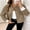 Brown, variant on Cuteduck Women Fall Corduroy Shacket Button Down Jacket Long Sleeve Business Casual Fashion Coat S-XL