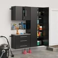 thumbnail image 3 of Prepac Storage and Furniture HangUps Wall Mount Garage Cabinet Set, Black Laminate, 3 Piece, 3 of 4