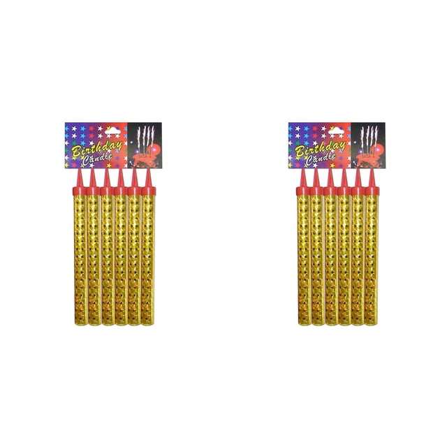YWIYIUD 12PCS 5.91x0.59inch Practical Birthday Theme Cake Candles Attractive Birthday Cake Top Decoration Suitable for Wedding Bar Party and Restaurant Decoration