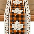 thumbnail image 5 of Thanksgiving Table Runner Fall Decorations for Dining Table Holiday Party Decor with Maple Leaf Pumpkin Turkey Design Polyester Table Mat for Autumn Harvest Home Kitchen Decor, 5 of 6
