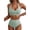 AD Green, variant on Swimsuits for Women High Waisted 2 Piece Bikini Set with Striped Vintage Halter and Patch Pocket, Sky Blue, M