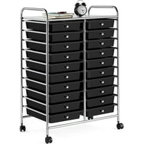 XPOPR 20 Drawers Rolling Storage Cart Multipurpose Movable Organizer Cart Tools Scrapbook Paper Organizer on Wheels, Black