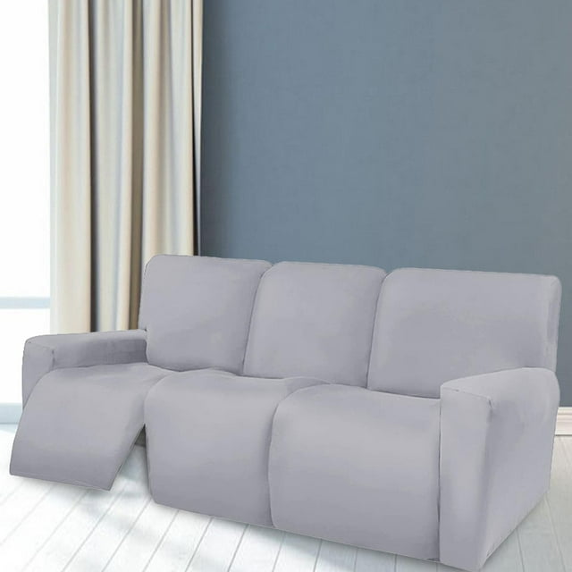 Funda de sofá elástica reclinable, con protección de muebles elástica suave y lavable, funda de sofá fácil de utilizar para niños, animales 8 rebanadas gris claro Macarena cubierta de chaise lounge