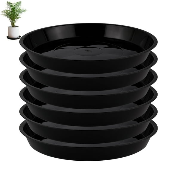 urorentea 6 Pack 18 inch Plastic Plant Saucers, Durable Plant Pot Trays to Catch Water, Large Flower Plant Pot Saucers Drip Tray for Indoors Outdoors