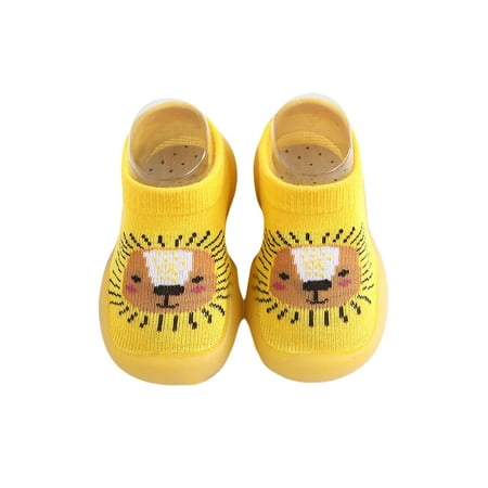 

Eyicmarn Baby Non-Slip First Walking Shoes Soft Sole Cartoon Animal Infant Slip-on Sock Shoes