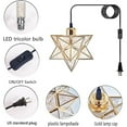 thumbnail image 5 of Gold Farmhouse Pendant Lights Kitchen Island,Indoor Plug in Hanging Light Fixture with 16.5ft Cord and Switch,Moravian Star Lights for Bedroom Hallway Porch Etc(LED Bulb Include), 5 of 6