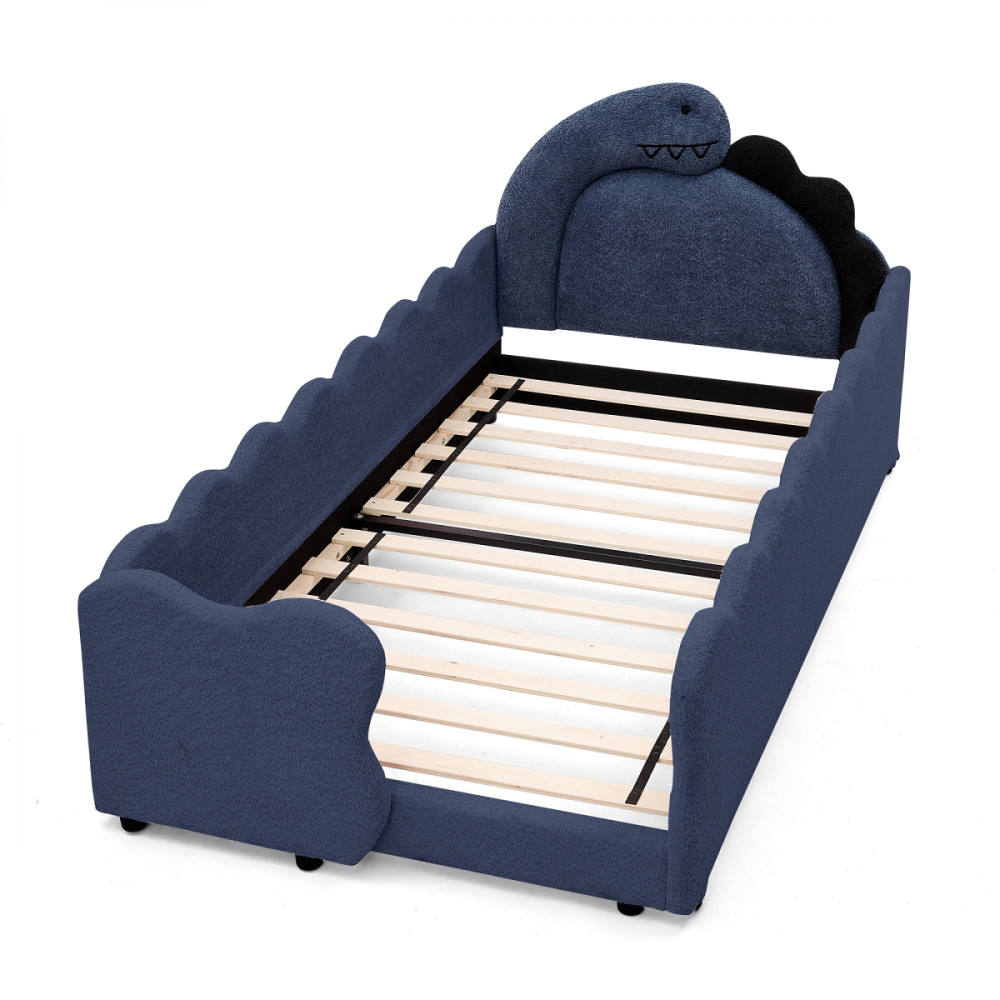 ChenyueFurn Twin Size Cute Dinosaur Bed, Navy Blue