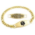 thumbnail image 1 of MedicEngraved Yellow Gold Stainless Steel Custom Medical Alert Bracelet - 5mm Figaro Link, 1 of 7