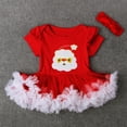 thumbnail image 4 of Douhoow Baby Girl Christmas Dress, Red Santa Xmas Tree Print Tulle Short Dress, 4 of 9