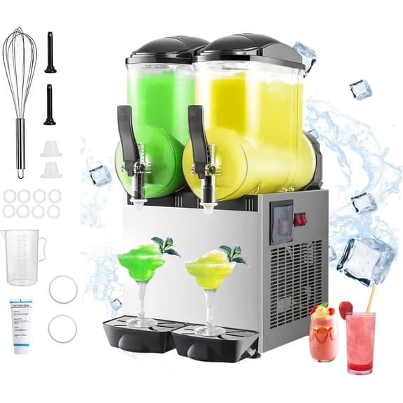 Commercial Slushy Machine 24L, Frozen Drink Machine Margarita Machine, Smoothie Slushy Maker