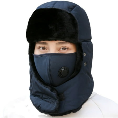 

Dadaria Hats for Women USB Heating Solid Keep Warm Hat Autumn Winter Mask Navy Free Women