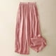 thumbnail image 2 of Pantalones anchos vintage holgados de primavera-verano para mujer - Pantalones casuales de cintura alta, 2 of 4