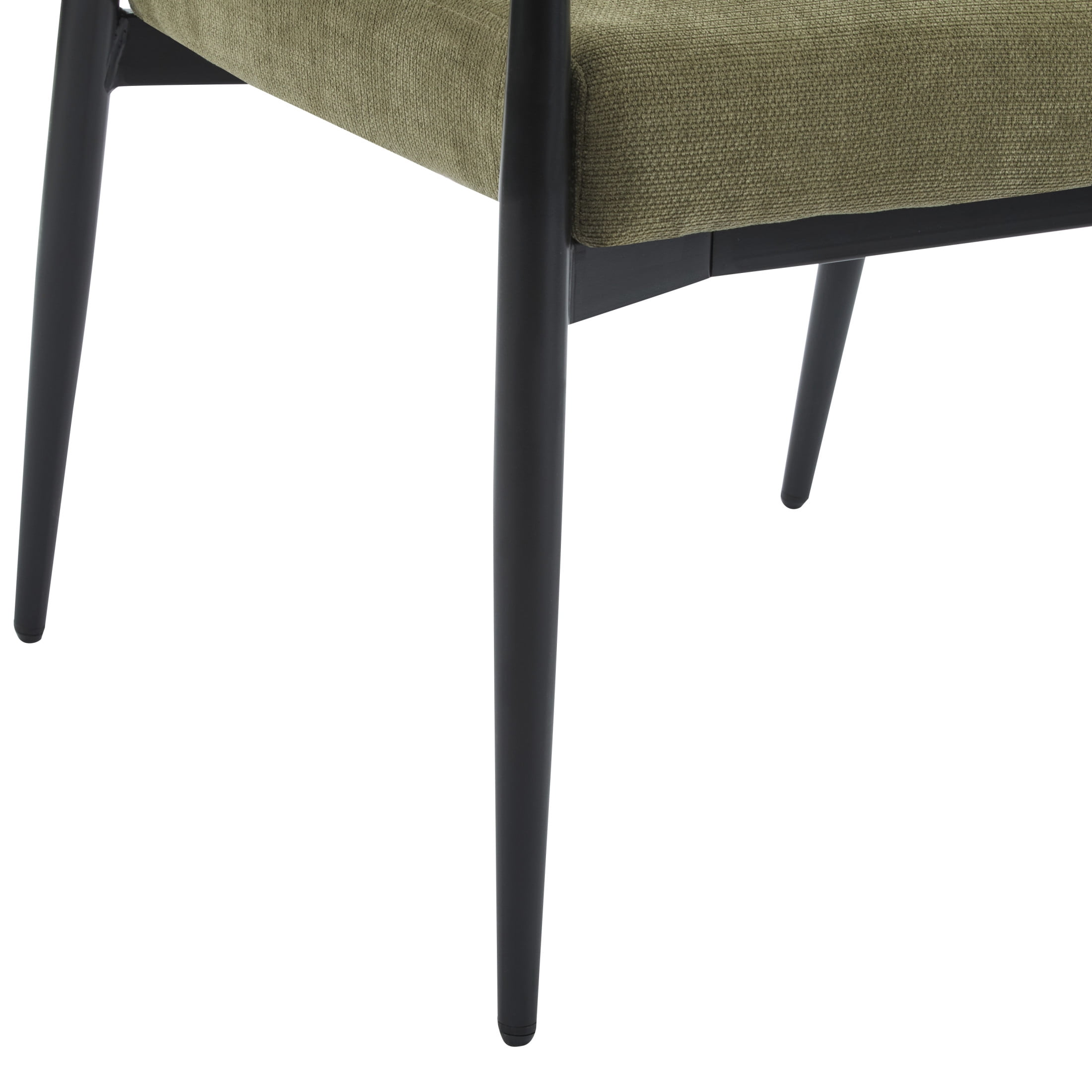 Christopher Knight Home Industrial Upholstered Armchair with Black Metal Frame, Olive Green, Set of 2