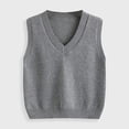 thumbnail image 2 of Uniform Sweater Boys Boys Girls School Uniform Sweater Vest Preppy Kids V Neck Soft Comfy Pullover 2025 Trendy Knitted Waistcoat Vest, 2 of 5