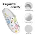 thumbnail image 5 of Daiia Easter Egg3 Print Women’s Fuzzy Slippers Memory Foam Lightweight House Shoes Cozy Loafer Flannel House Shoes-37/38, 5 of 7