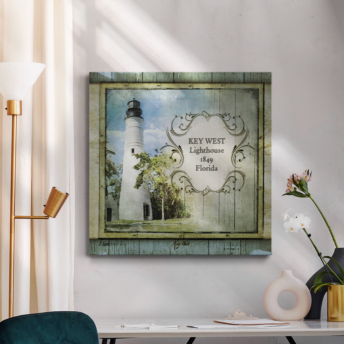 Wexford Home Florida Lighthouse VI-Premium Gallery Wrapped Canvas, 16" x 16" - Ready to Hang
