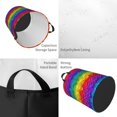 thumbnail image 2 of Fotbe Bright Rainbow Cesto de Ropa con Asas, Cesto Impermeable de Gran Capacidad, Bolsa de Lavado para Dormitorio, Cesto de Ropa con Ruedas y Asas-Small, 2 of 6